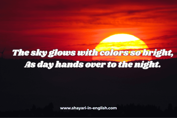 No 7 Sunset Shayari In English